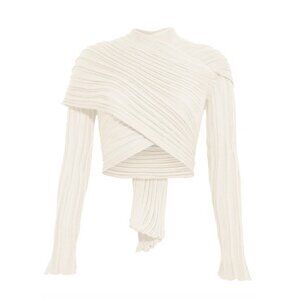 NWT Kourbela 2550 Timeless Archetypes Wrap Cardigan, White